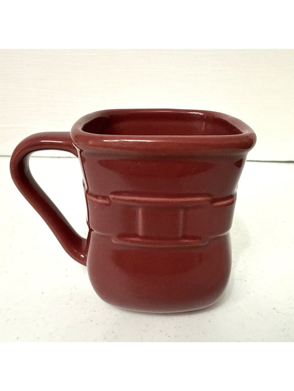 Longaberger Pottery Woven Traditions Soft Square Mug Paprika